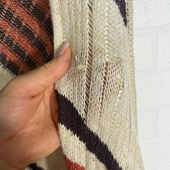 One World Womens Knit Cardigan Size XL Striped Sleeveless - Picture 6 of 16